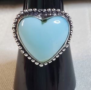 NEW Opal natural stone Ring Size 9 1/2  .925 overlay